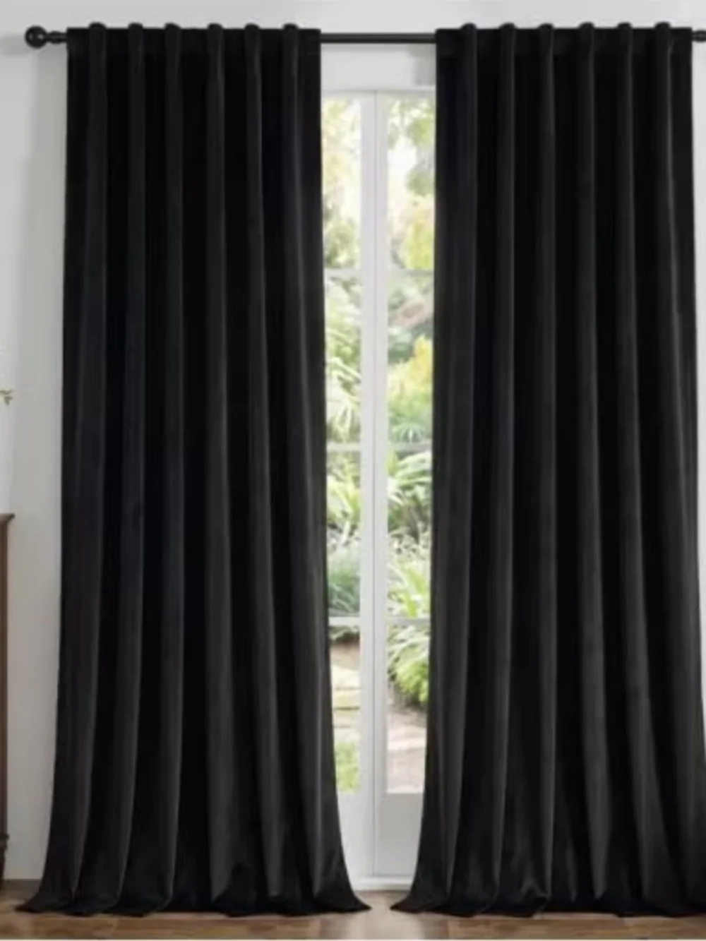 Black Velvet Blackout Curtain Panels - Unbranded Velvet Drapes